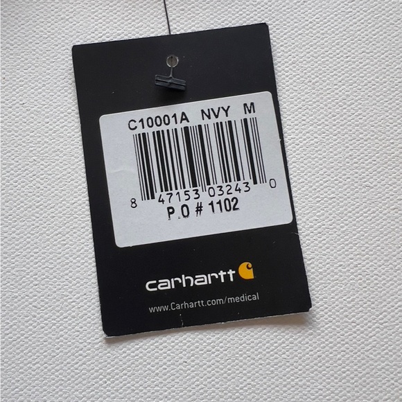 NWT Carhartt Men's Navy Blue V-Neck Scrub Top Size M (G4) - Picture 5 of 7